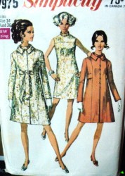 7975 68 SLVLSS YOKE DRESS,PRINCESS BELTED COAT PATTERN 14 36